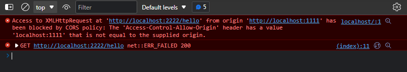 cross-origin error: allowed origin not equal to supplied origin